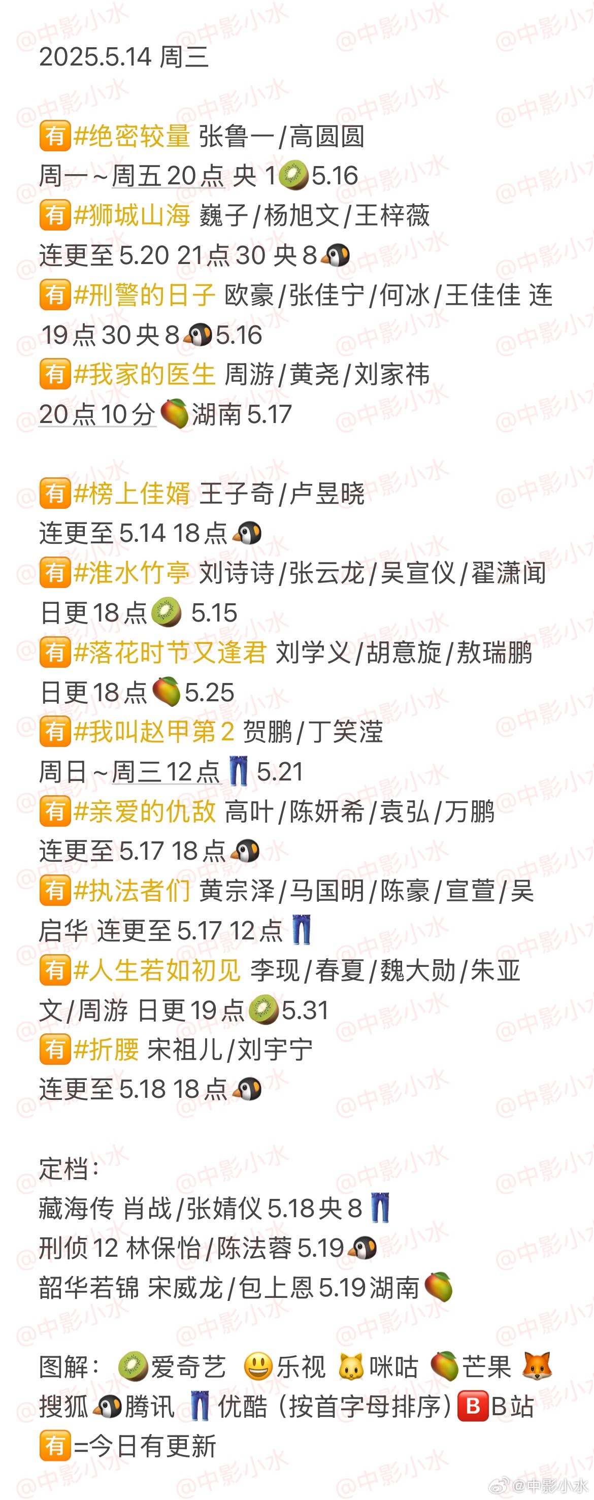拯救剧荒[超话] 今天看点啥？？图1 追剧日历 图2 综艺日历 图3 已完结剧集