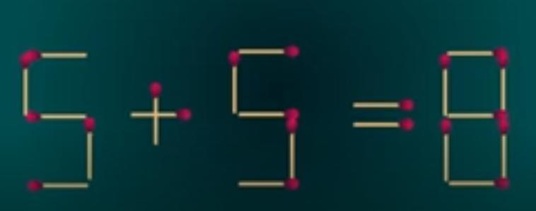 看！由火柴摆出的算式 “5 + 5 = 8” ，暗藏思维挑战！限时 40 秒，你