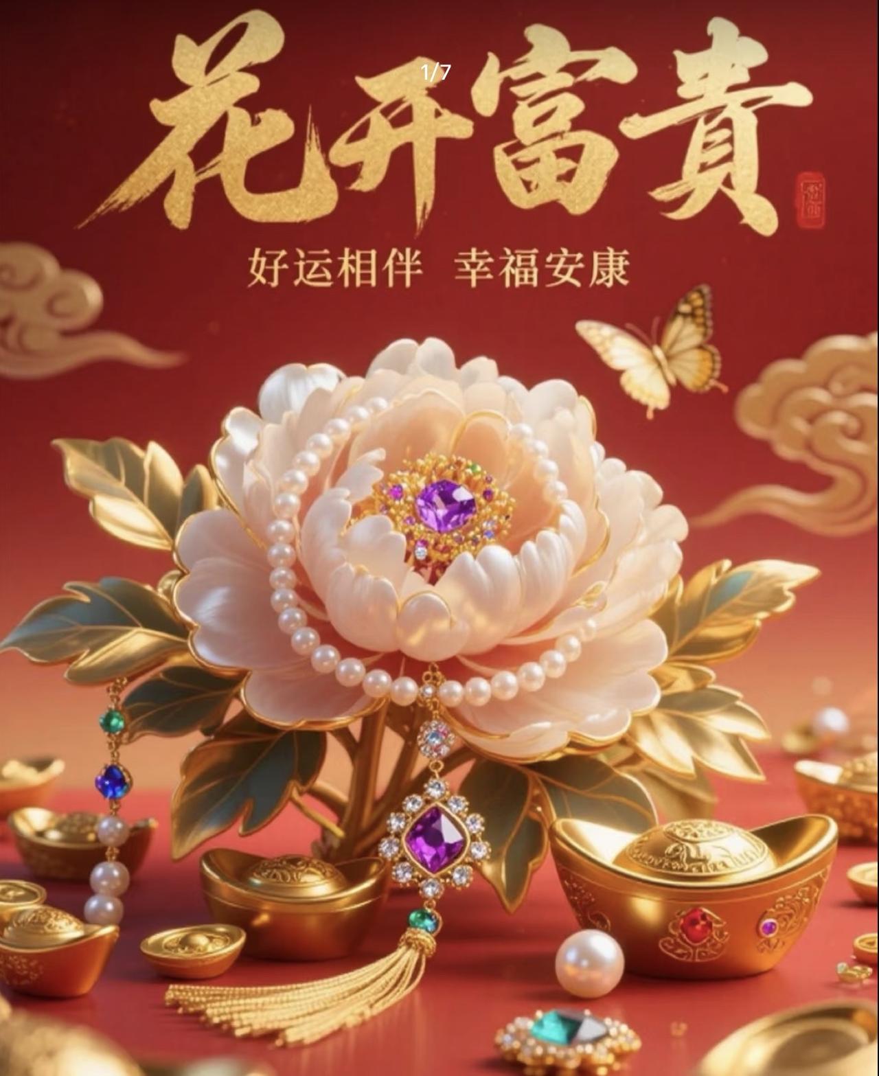 上联：花开富贵年年好
下联：砚种文章字字珠