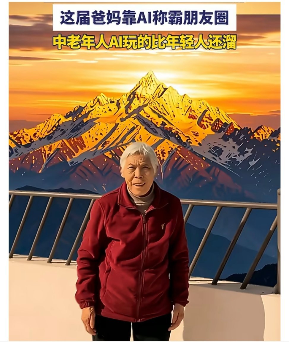 一张AI照弥补爷爷半生遗憾随着AI技术的普及，中老年人在数字世界的表现令人惊喜，
