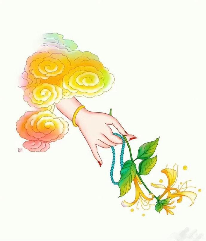 接住这枝金银花，下半年有金有银有钱花~ 