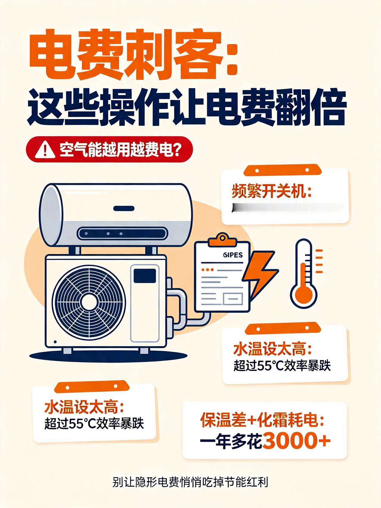 空气能热水器隐形收费：一年多花几千？这些坑别踩！
 
很多人买空气能热水器只看标