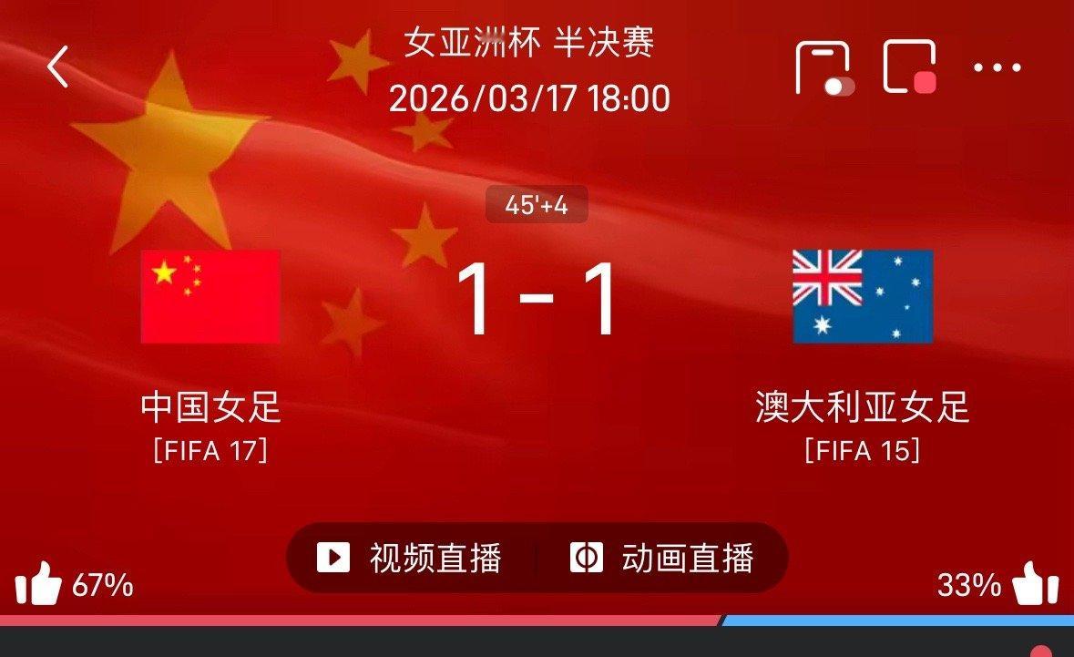 绝境扳平！中国女足半场1-1逼平澳大利亚 张琳艳造点+主罚命中力挽狂澜 亚洲杯焦