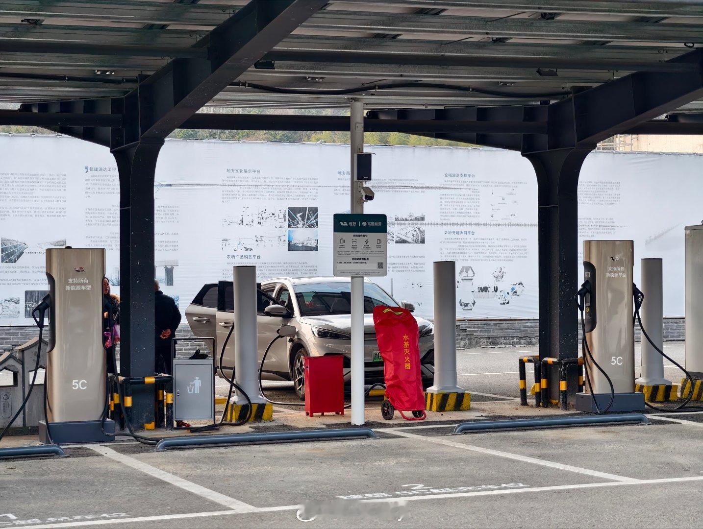 上次来福建的林厝服务区还没有理想超充站的，这回来已经有了，还是全5C的充电桩，不