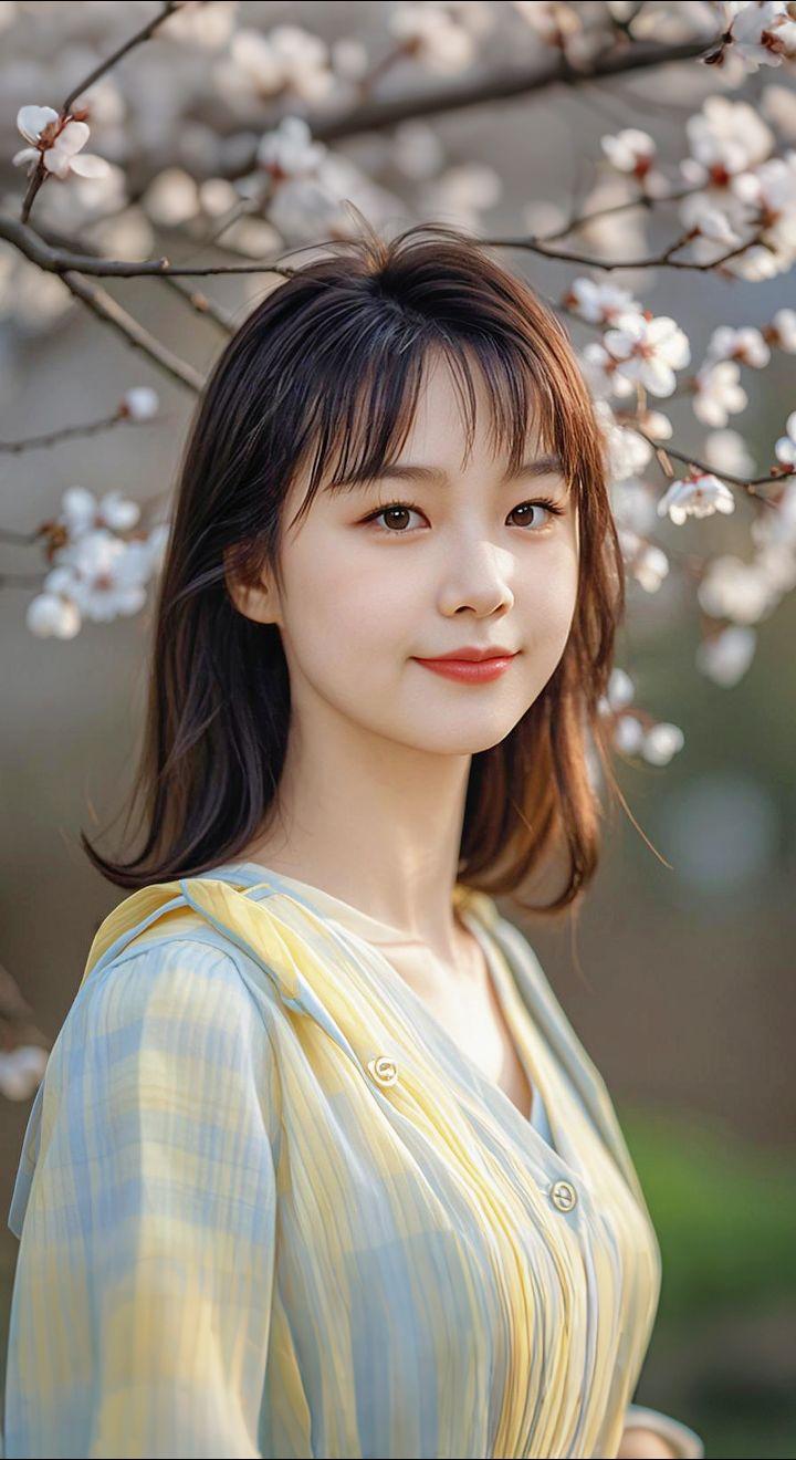 AI扩图 AI淡蓝杏黄雅照