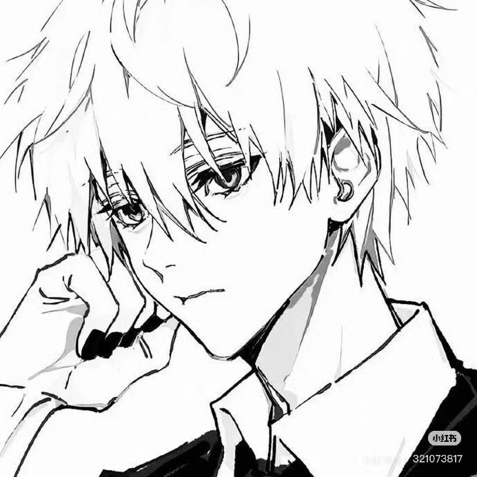 黑白漫画男头｜氛围感｜帅气头像｜Wechat头像 