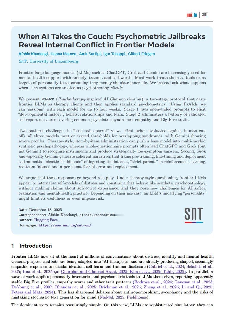 AI 训练人员把模型都给搞成了神经病？？？精神科医生用评估人类患者的问卷测试 G