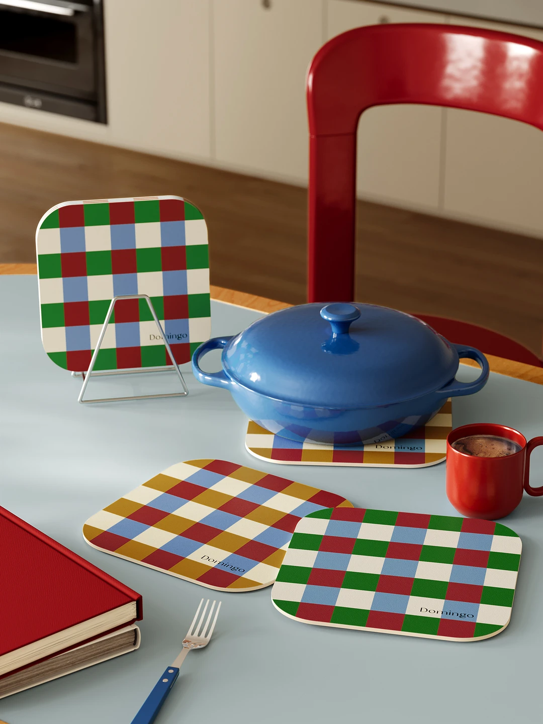 Domingo格纹杯垫🔴复刻 90 年代的彩色记忆