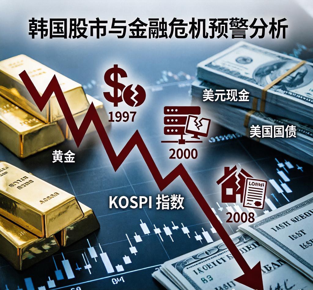 韩国股市暴跌与金融危机的逻辑关系。

一、韩国股市的危机预警规律 韩国股市常被视