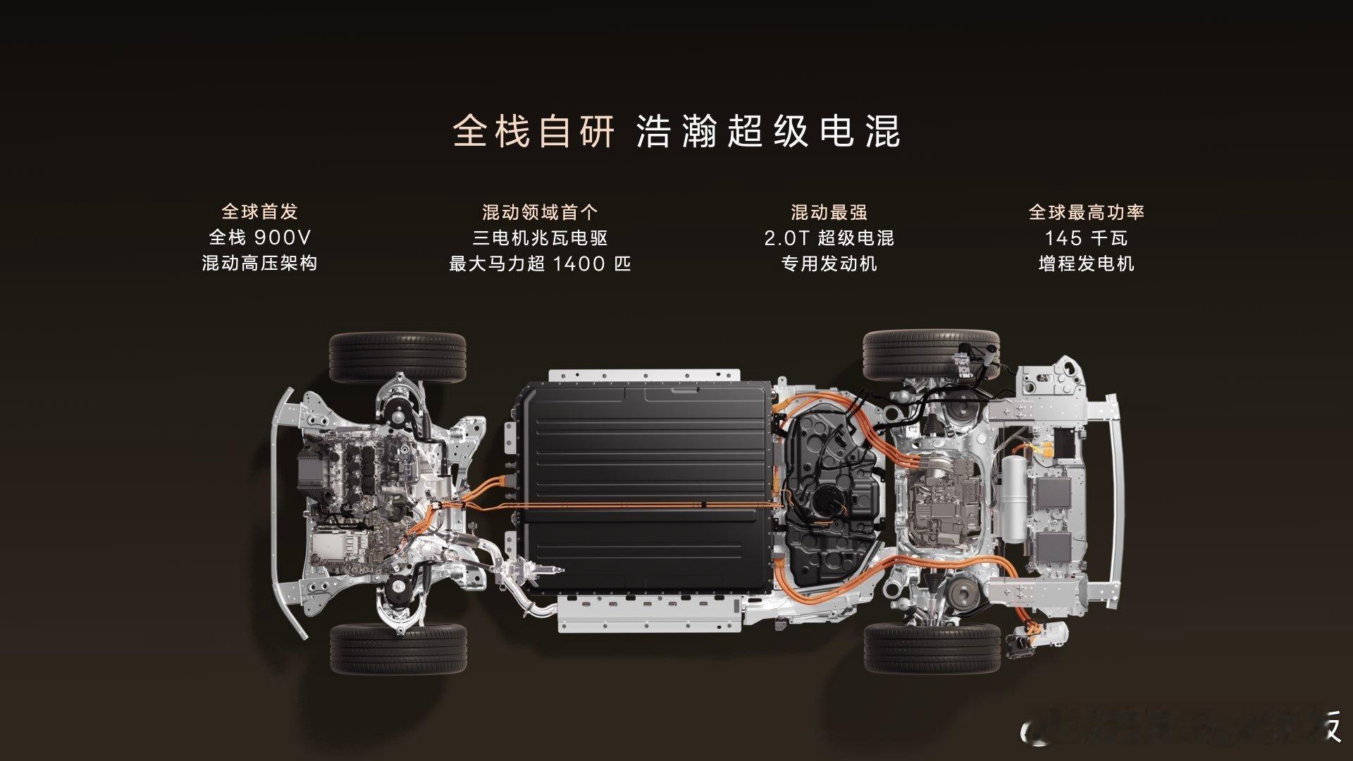 极氪9X 全栈自研浩瀚超级电混，全球首发，全栈900V高压架构，2.0T超级电混