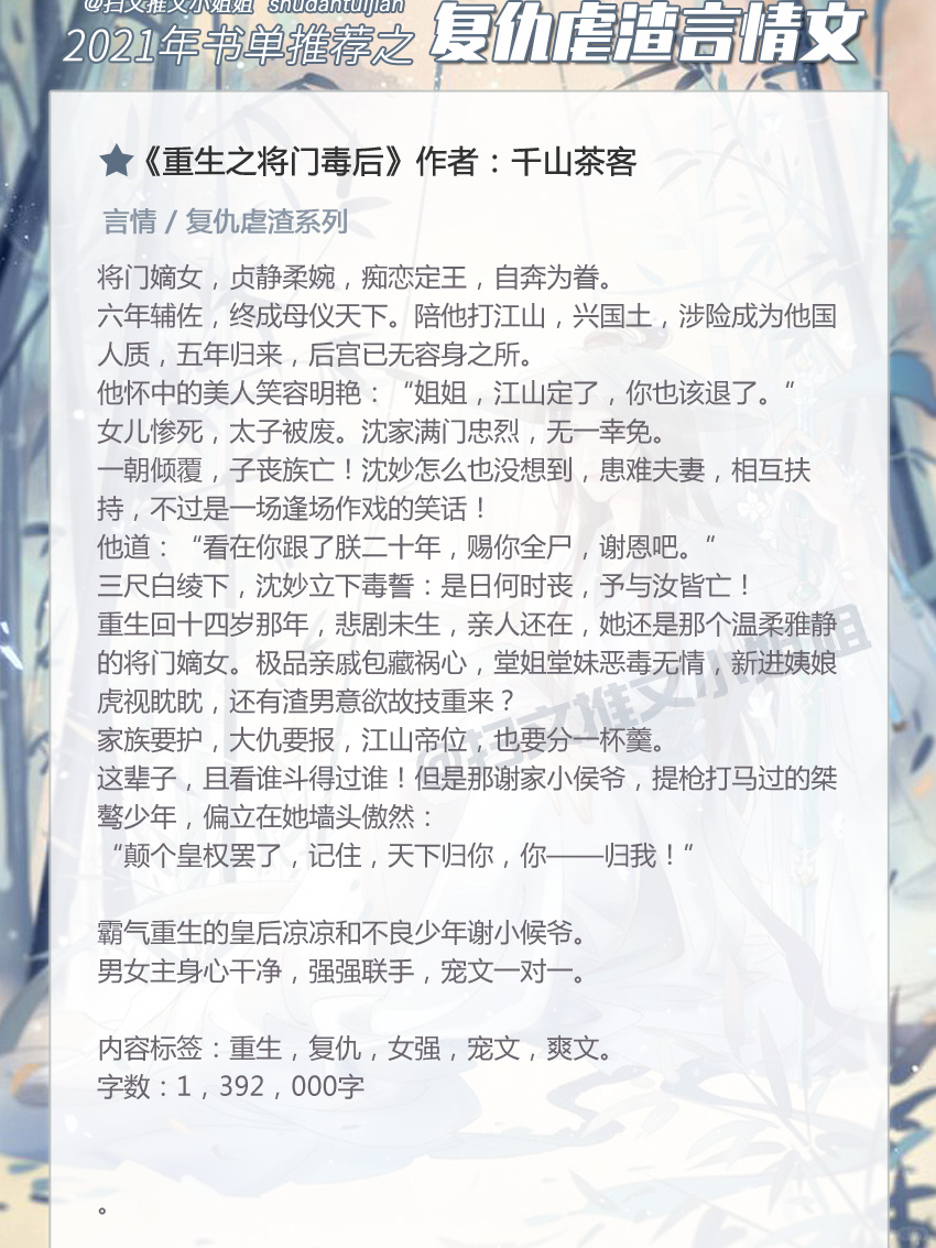 复仇虐渣系列言情文书单