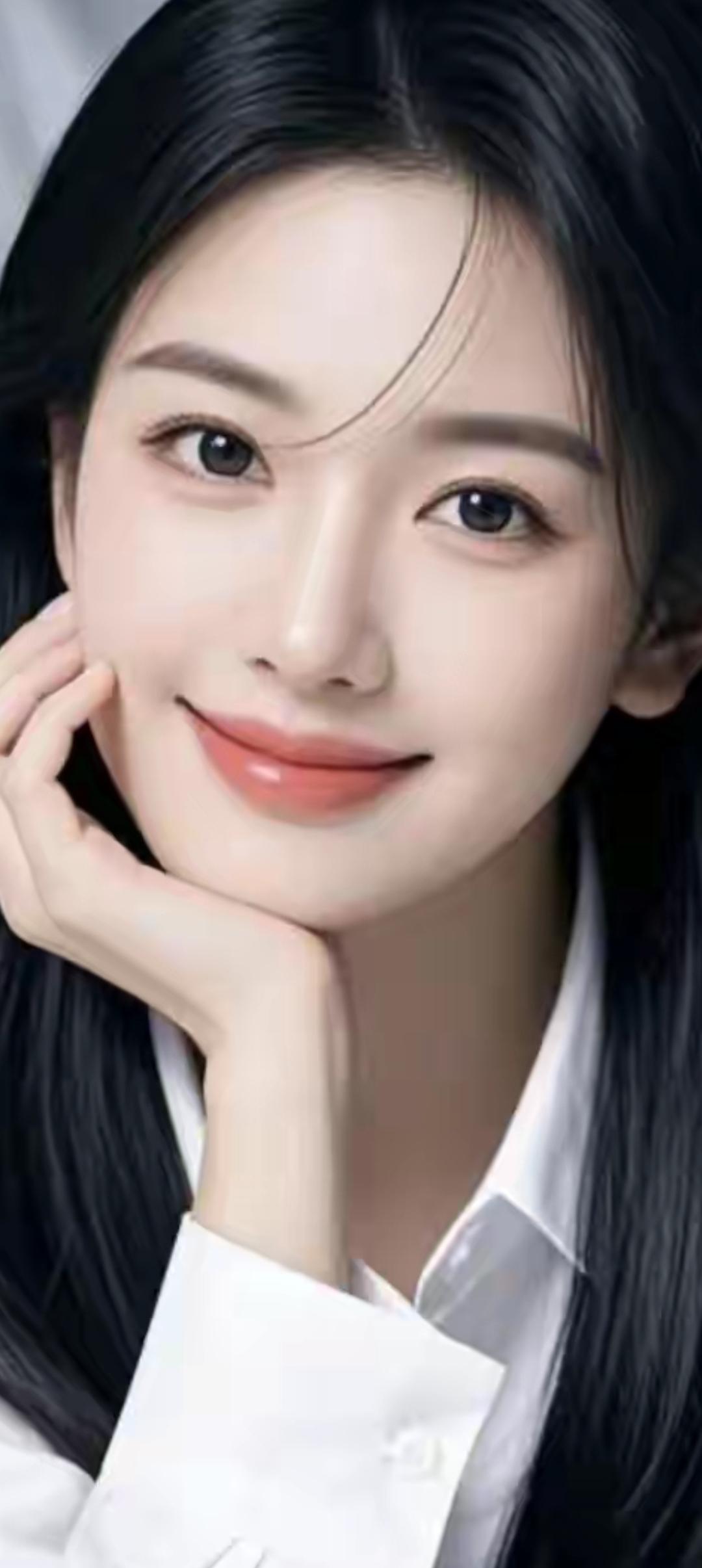温柔甜美的微笑，白衬衫的清新，元气满满的一天！😊✨