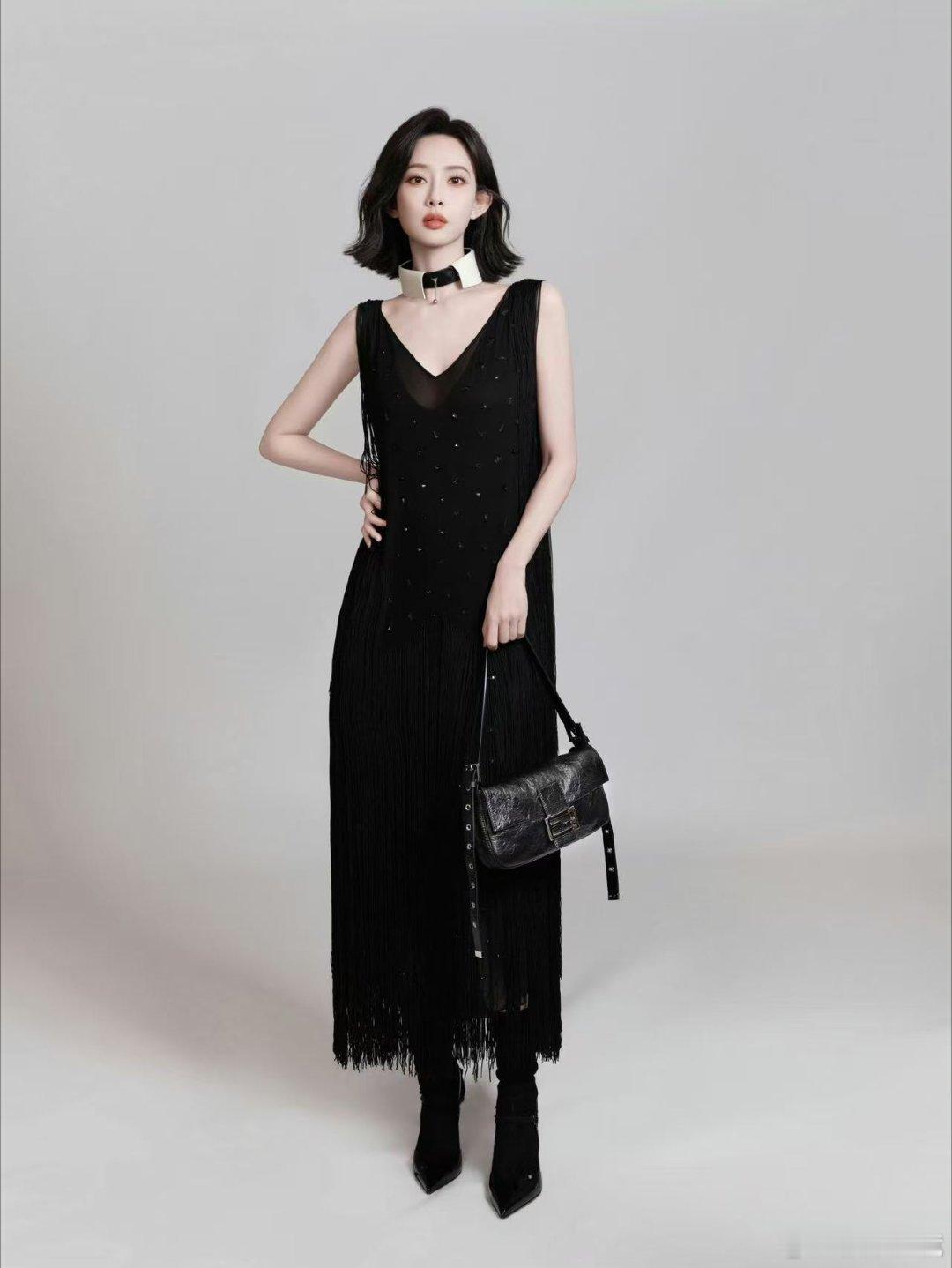 allblack版孟子义好飒孟子义all black造型直接美到我失语！冷艳氛围
