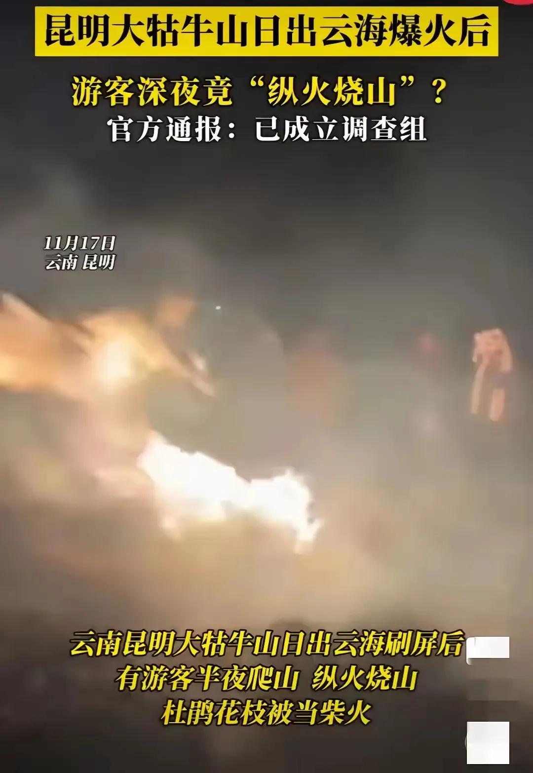 纵火逐光，终陷自焚深渊！众青年为睹昆明大牯牛山日出云海奇观，夜闯山林竟肆意放火