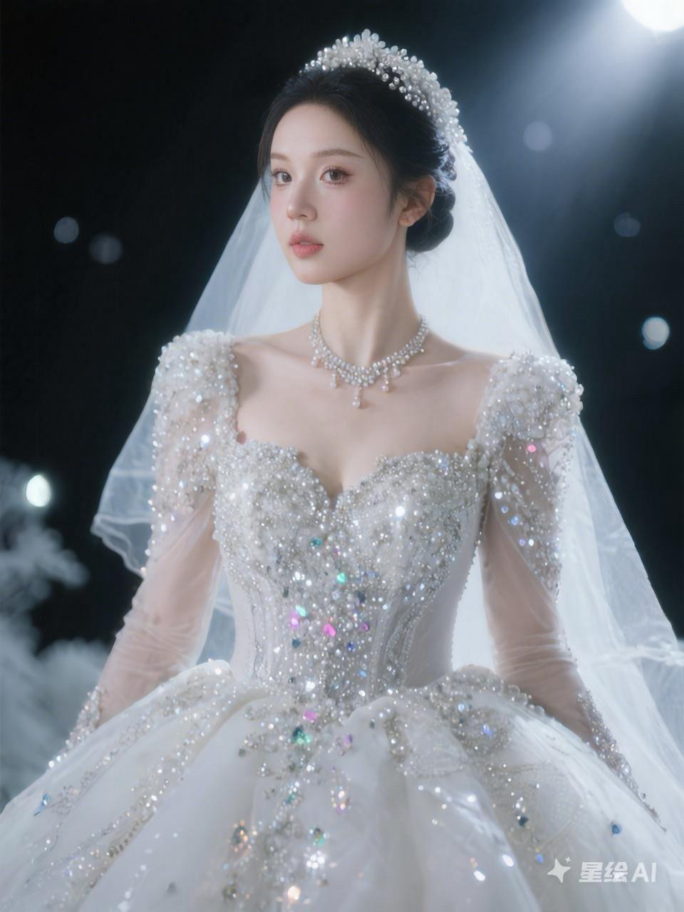 谁还没个公主梦 穿婚纱的样子 婚纱