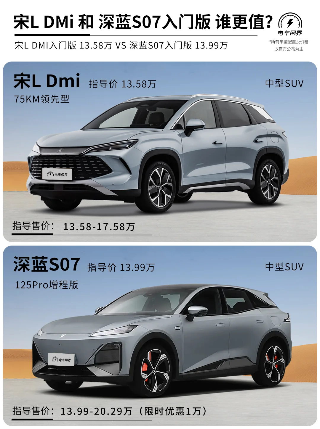 宋ldmi和深蓝s07 谁的最低配更值？