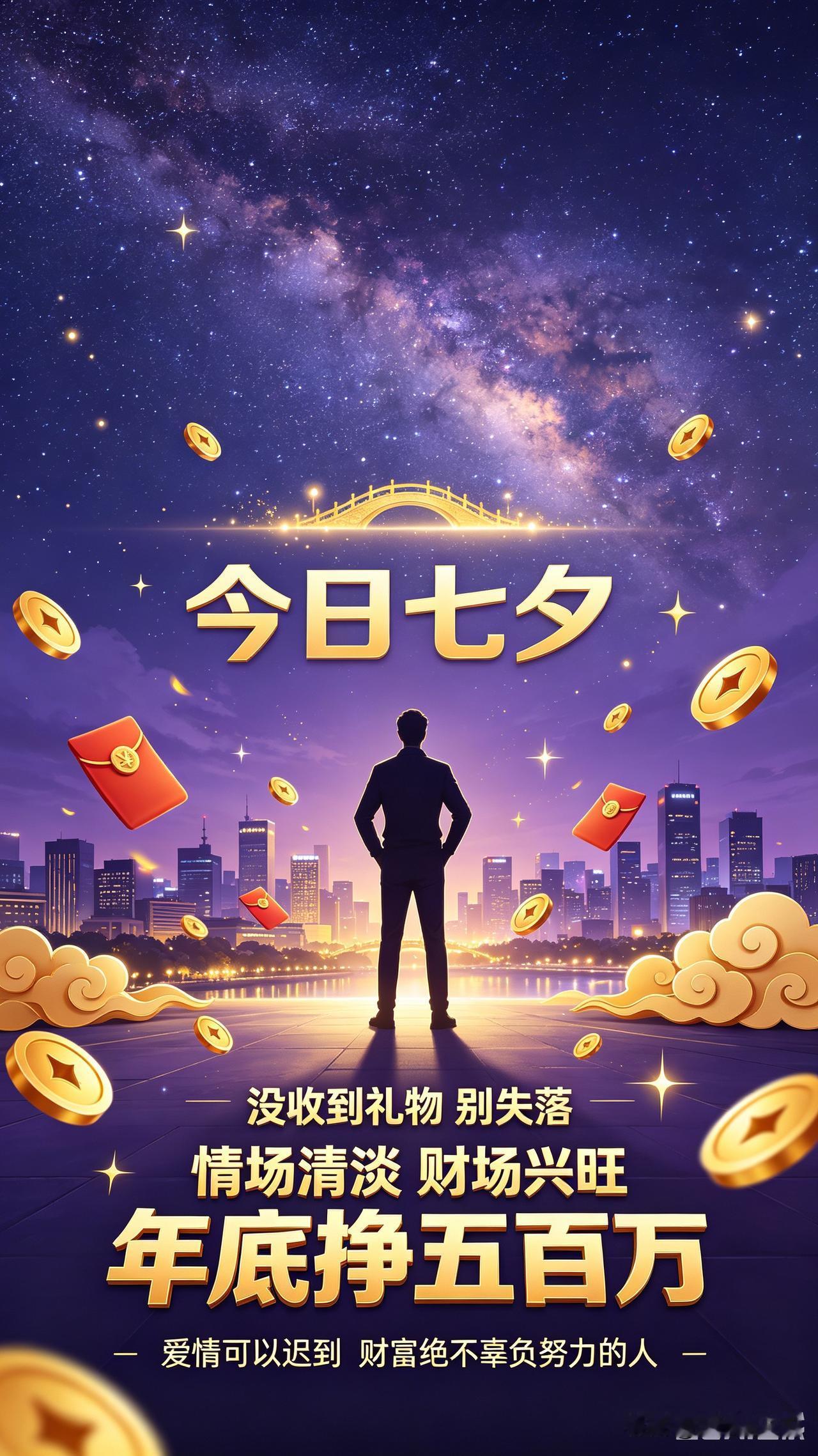 今日七夕✨
别人晒鲜花，晒礼物，晒爱人。
 
没收到礼物，没有情人的朋友，
千万