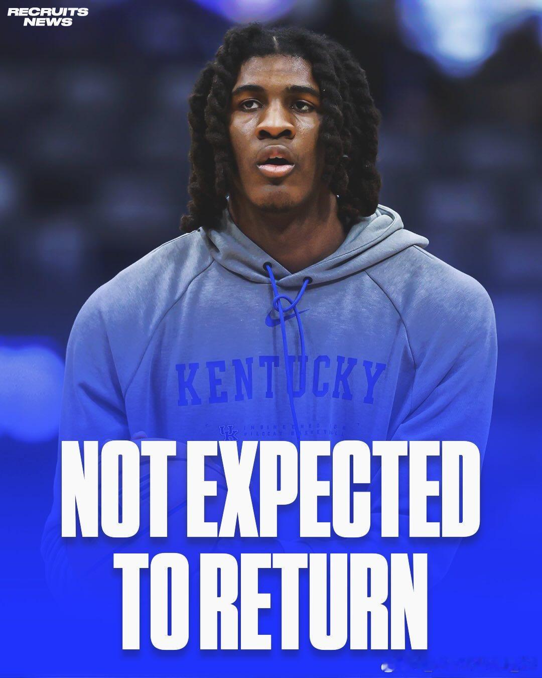 肯塔基大学主帅马克·波普(Mark Pope)表示，内线球员杰登·昆坦斯(Jay