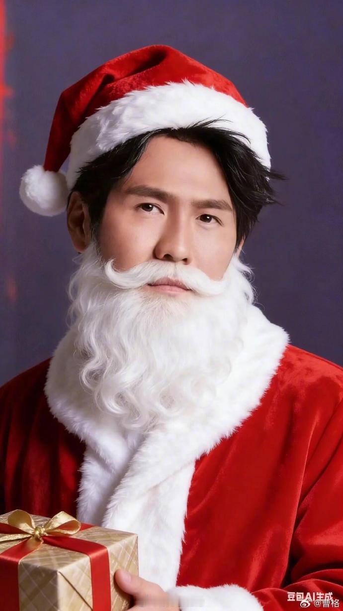 这竟然是曹格本人发的 曹格在社交账号分享了粉丝为他制作的AI圣诞图片，画风颇为抽