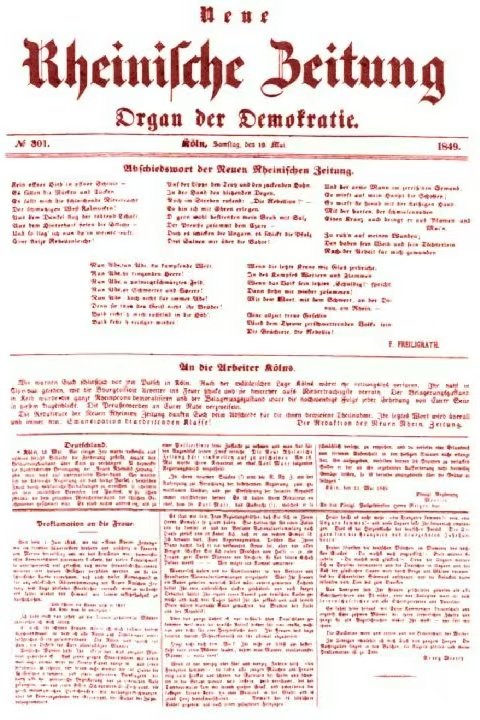 🔴1849年5月19日——在卡尔· 马克思 被驱逐出普鲁士之后，由卡尔·马克思