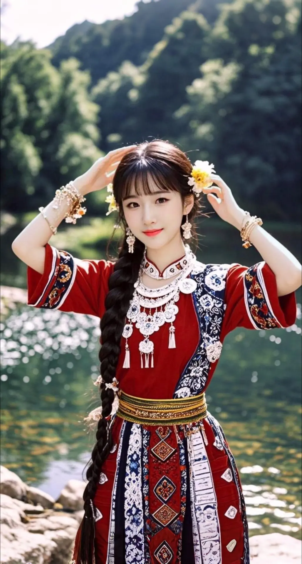 AI扩图 AI民族风美人韵