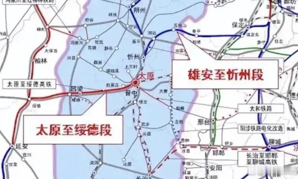 太绥高铁途经太原西站、文水、汾阳、离石、柳林，跨黄河抵陕西绥德西，并建太原环线。