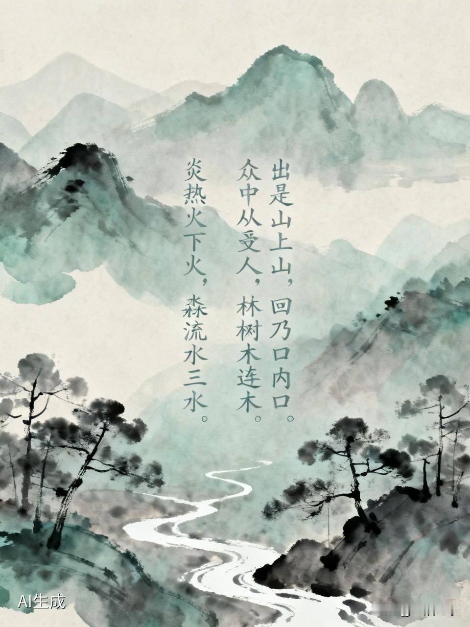 中国汉字真是博大精深啊！就像“出是山上山，回乃口内口”，简单的表述却把汉字的结构