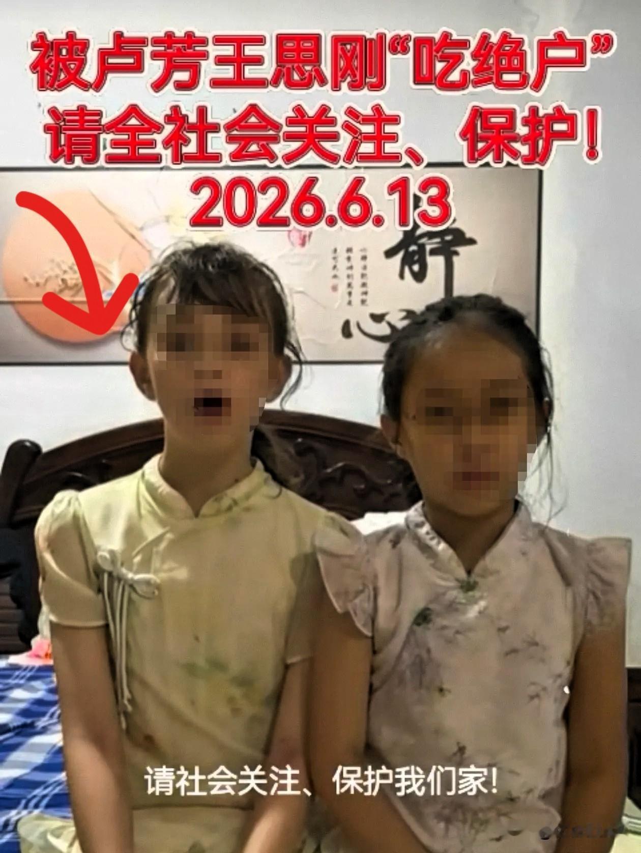 什么情况？两个未成年小女孩发视频称，妈妈三年前离世，她们被卢*、王*刚“吃绝户”