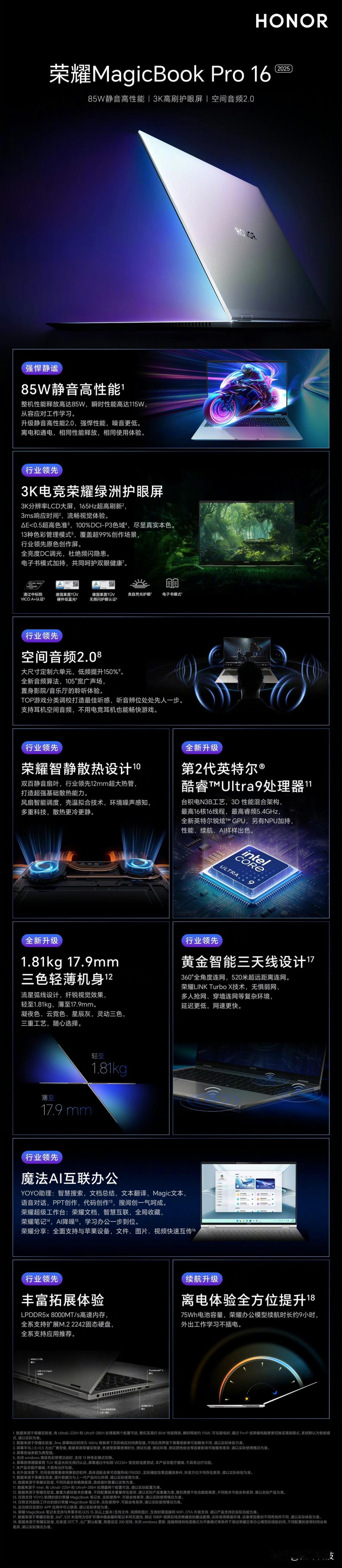 荣耀在前几天还发布新品笔记本电脑MagicBook Pro 16 2025款：