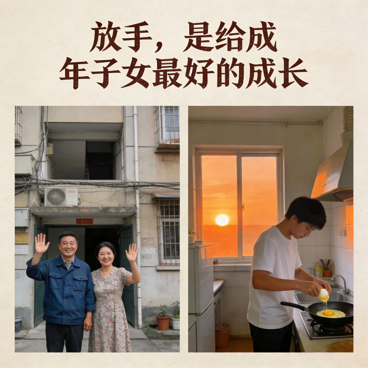 放手，是给成年子女最好的成长。

孩子长大成人，真正的教育不再是叮嘱与安排，而是