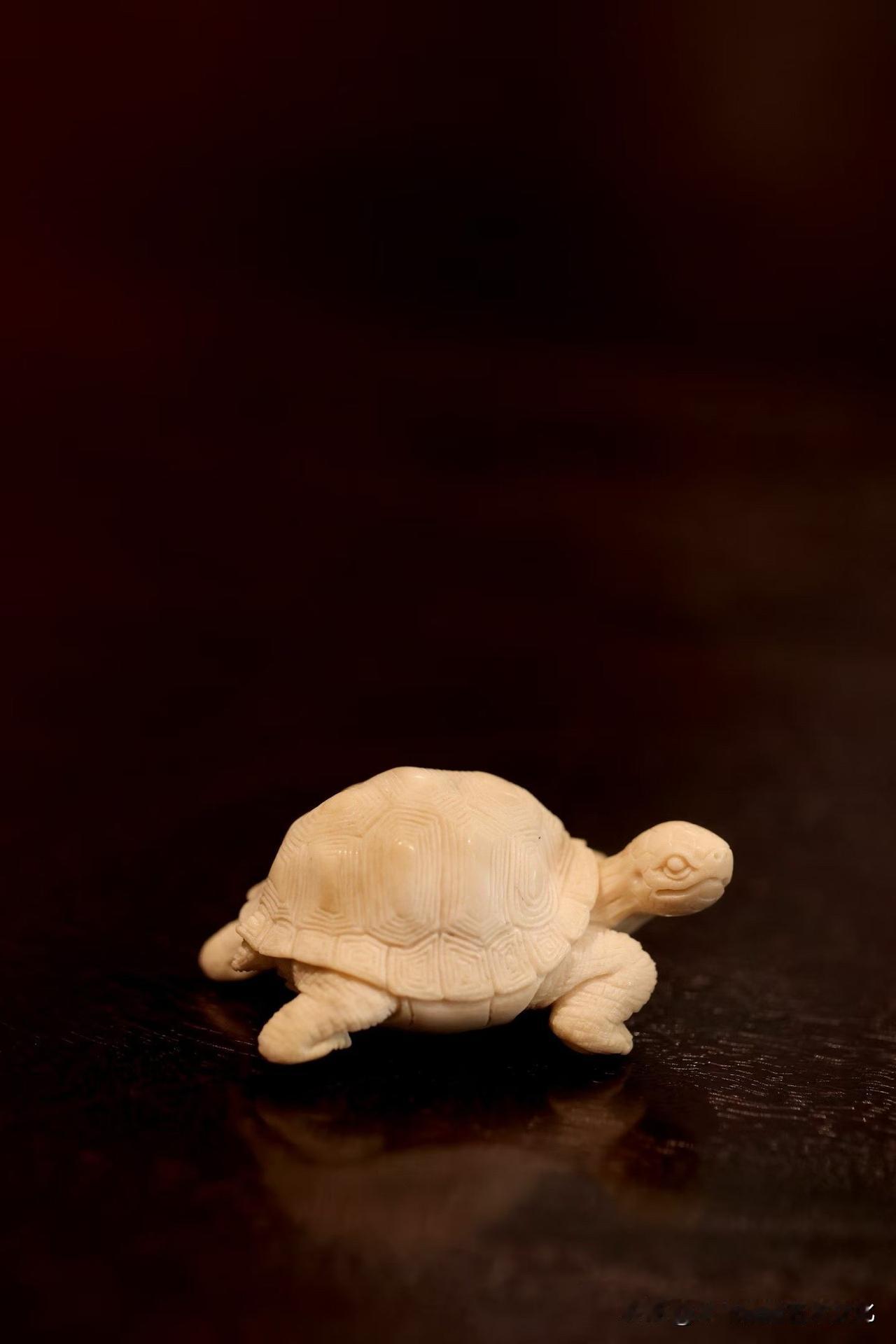 这只灵龟，看着很慢，却很稳。

鹿角的质地温润，带一点骨感的细腻，
不像玉那样滑