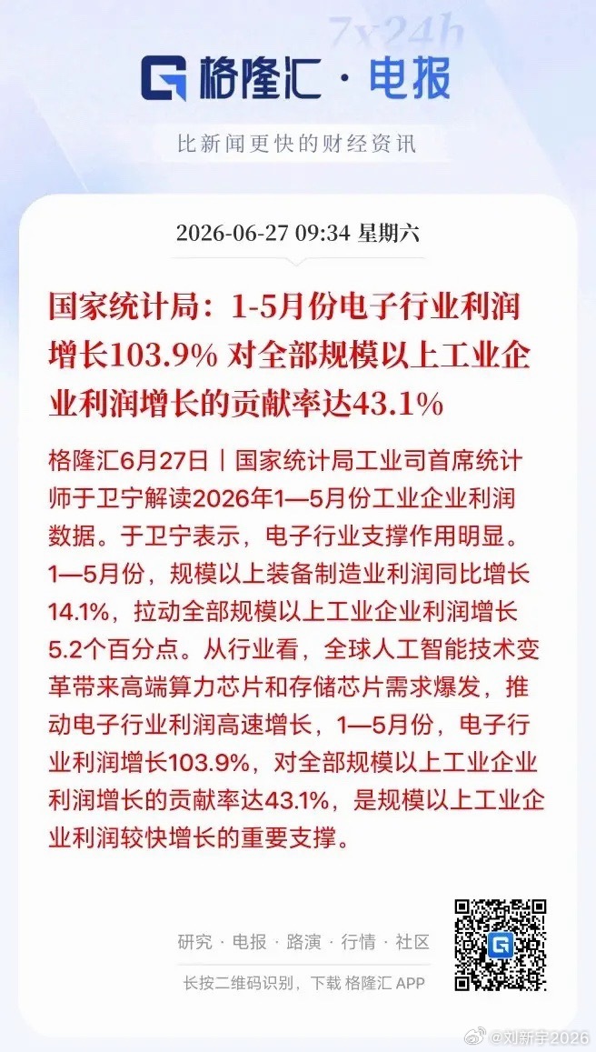 下周A股走势基本明牌了，大概率又是科技大幅修复了！刚刚国家统计局公布了前五个月各