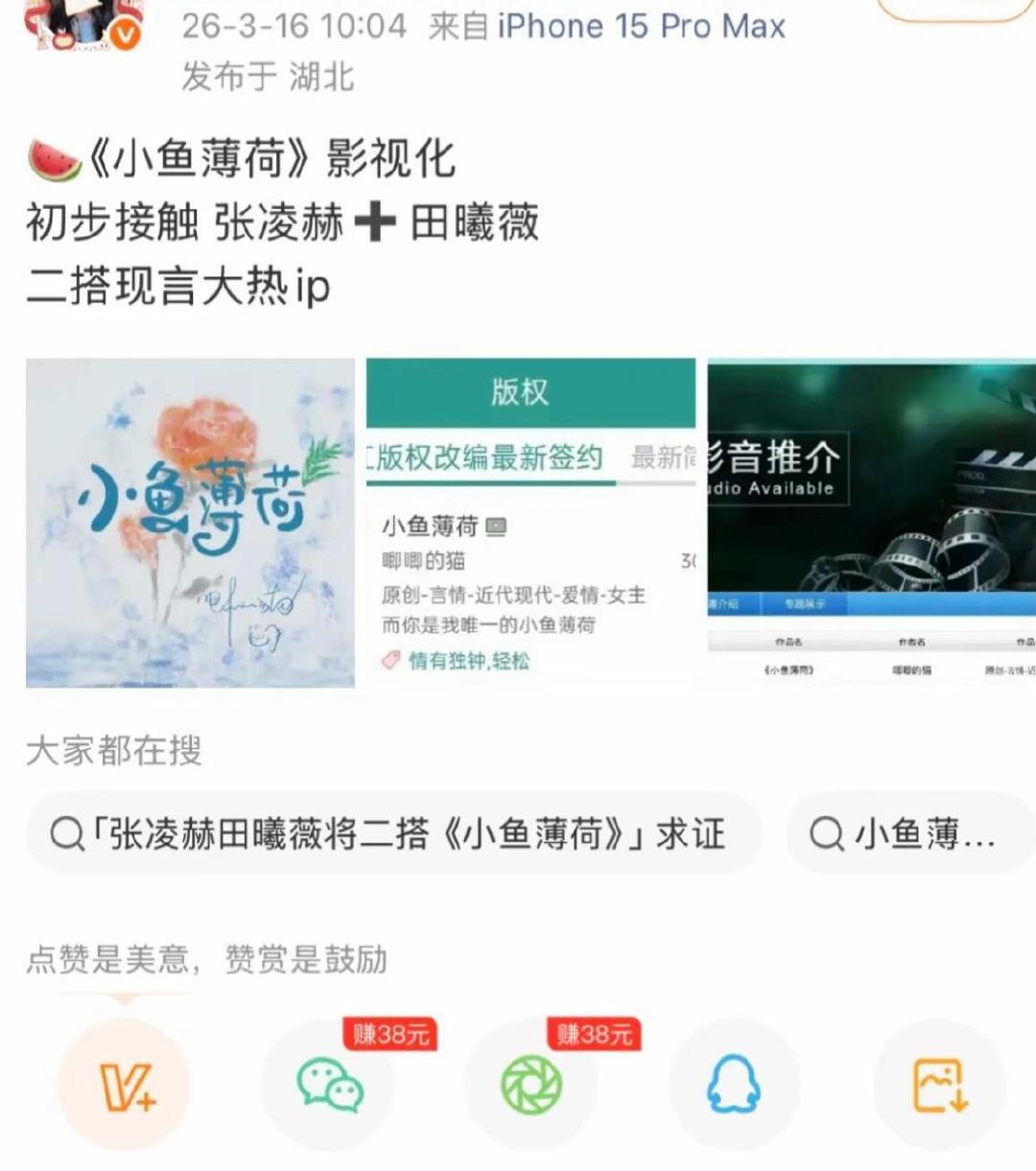 小鱼薄荷接触张凌赫田曦薇 太好了现言接接接，，小鱼薄荷接触张凌赫田曦薇！！二搭非