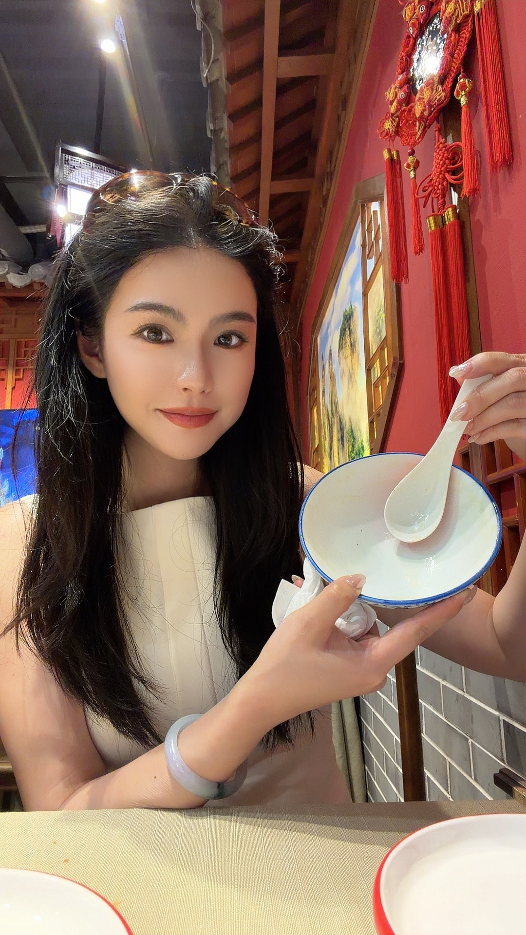 午餐。胖豆又喝完了她最爱的豆汁儿～美味🥰 北京