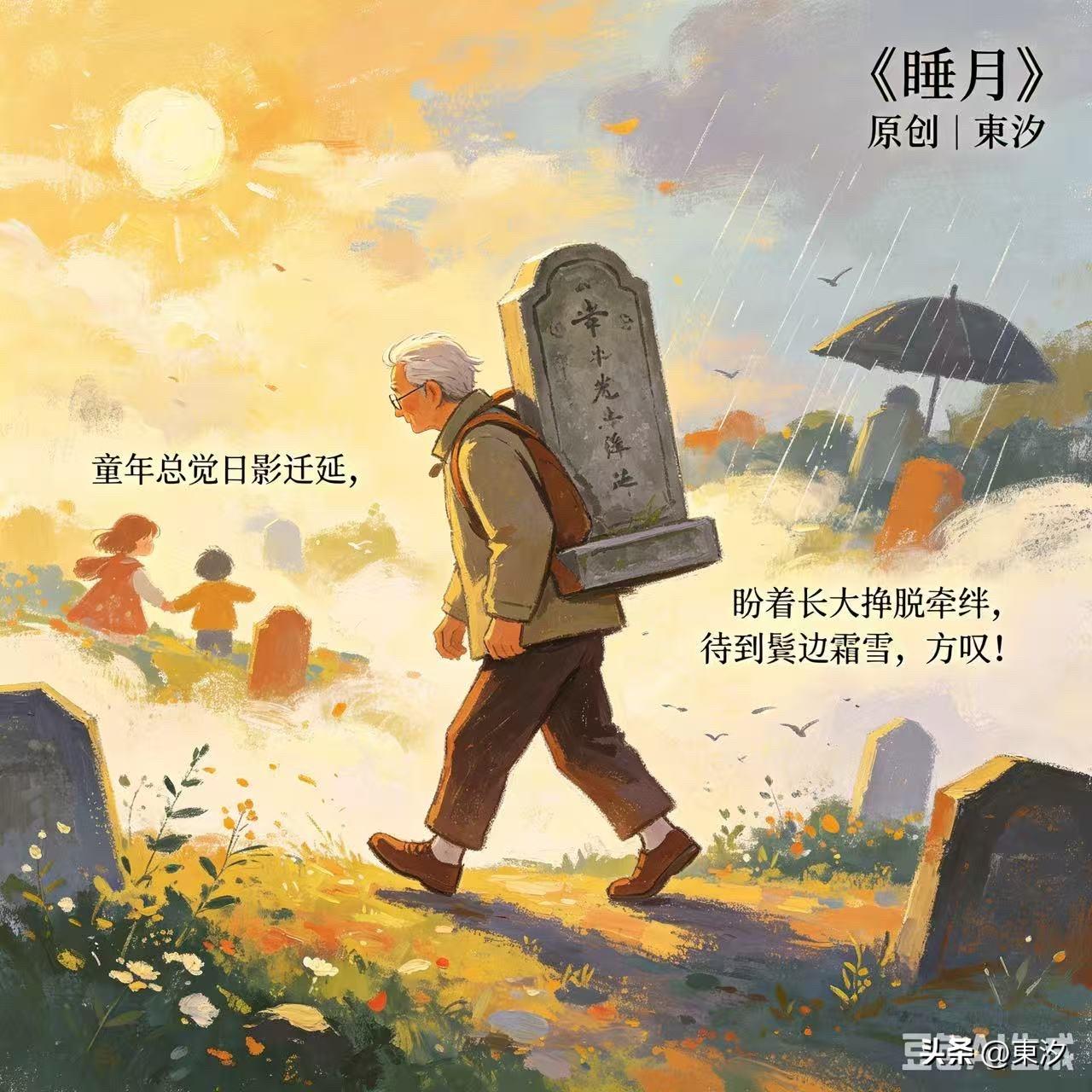 《睡月》
       原创 | 東汐

抬眼二十年
四零五零，零星可见
六零七
