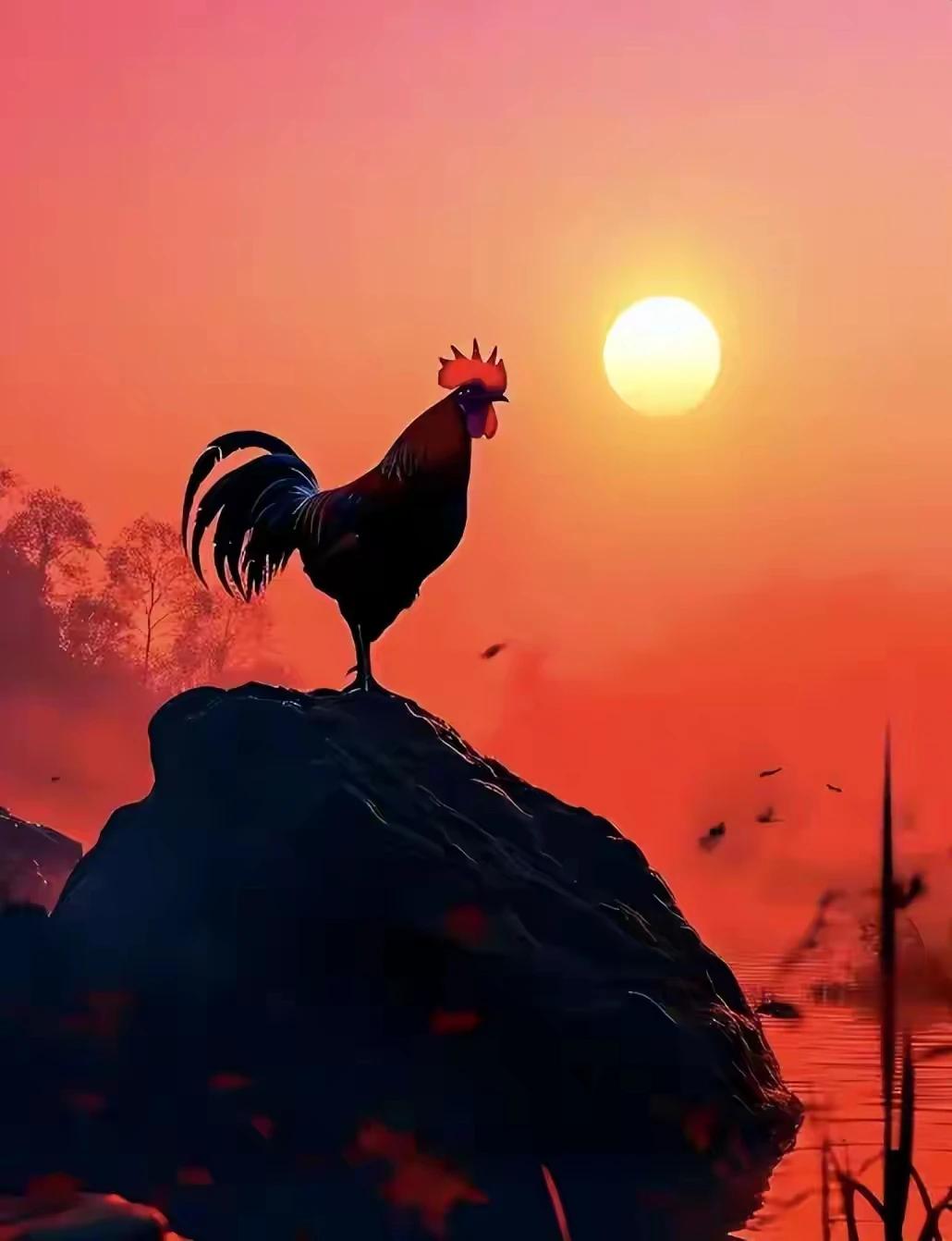 “一唱雄鸡天下白”，
盛世更盛神州天！
雄鸡适时居高鸣，
钢铁国民更向前！！
[