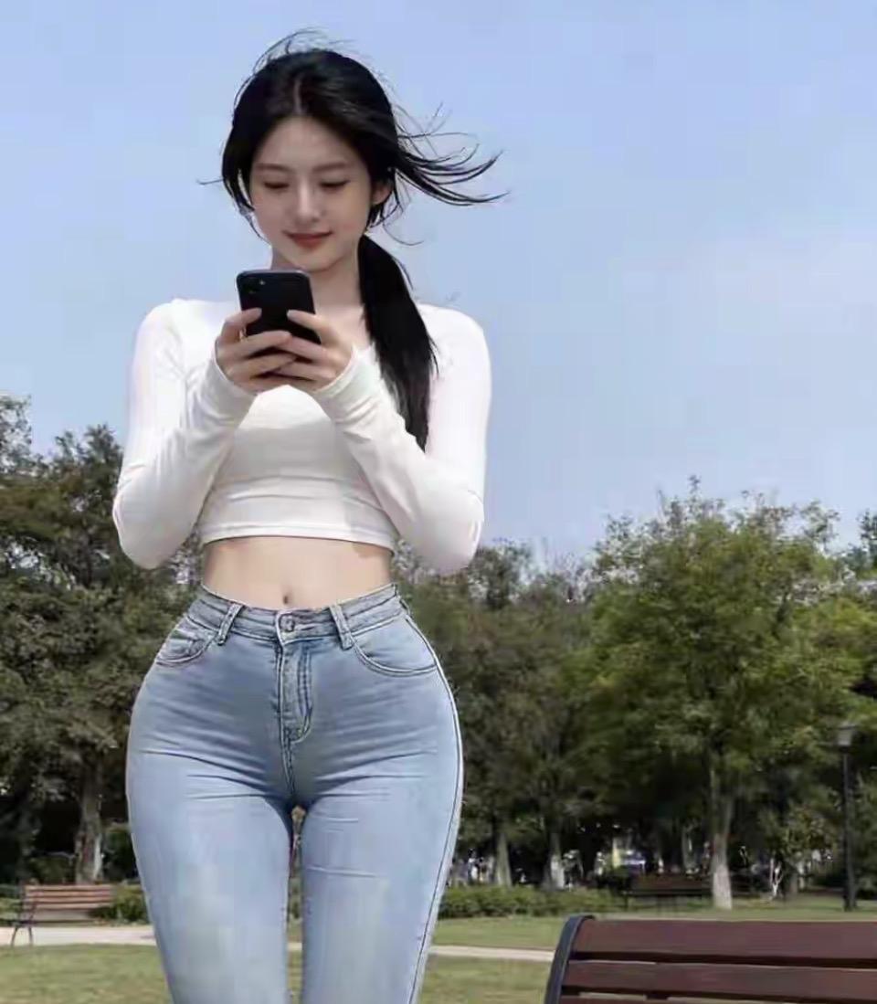 林晚站在公园的长椅旁，指尖悬在手机屏幕上，风把她的马尾吹得扬起，发梢扫过脸颊，像