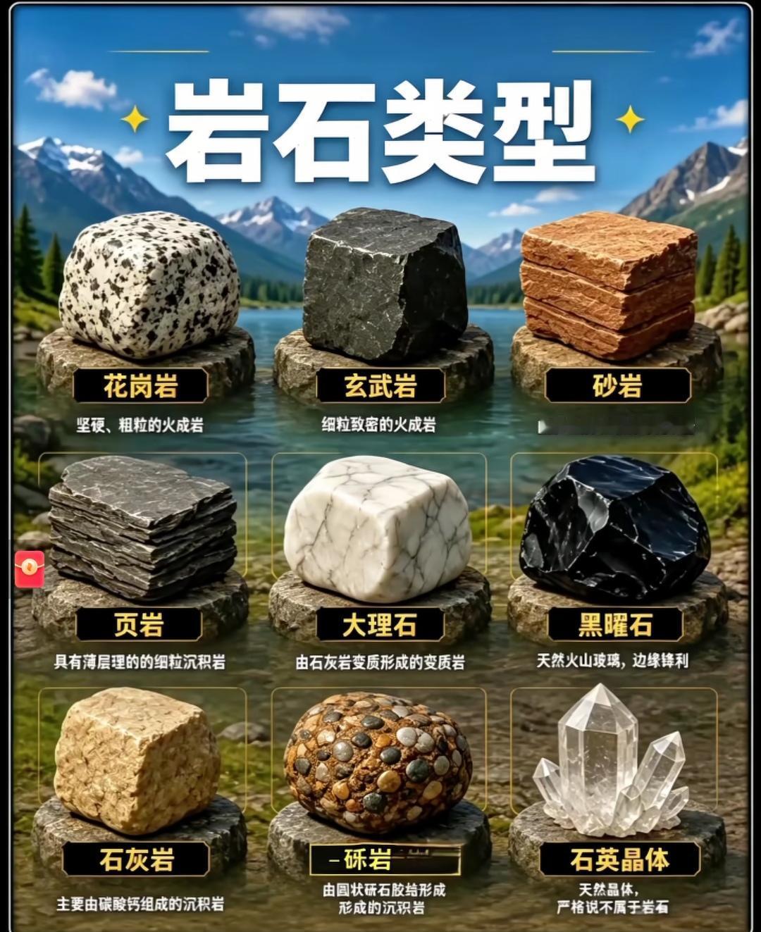 九大岩石综合价值排名（结合地质论文、工程实测数据）
 
1. 石英晶体：莫氏硬度