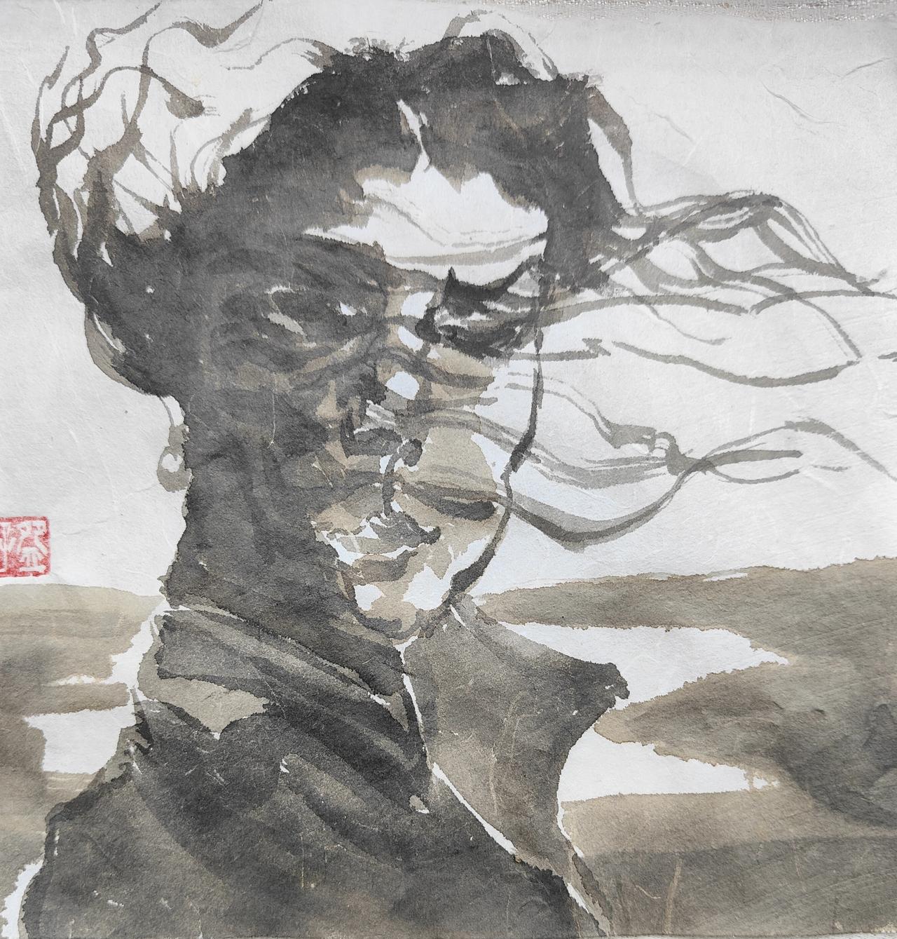 碗子的纸片水墨