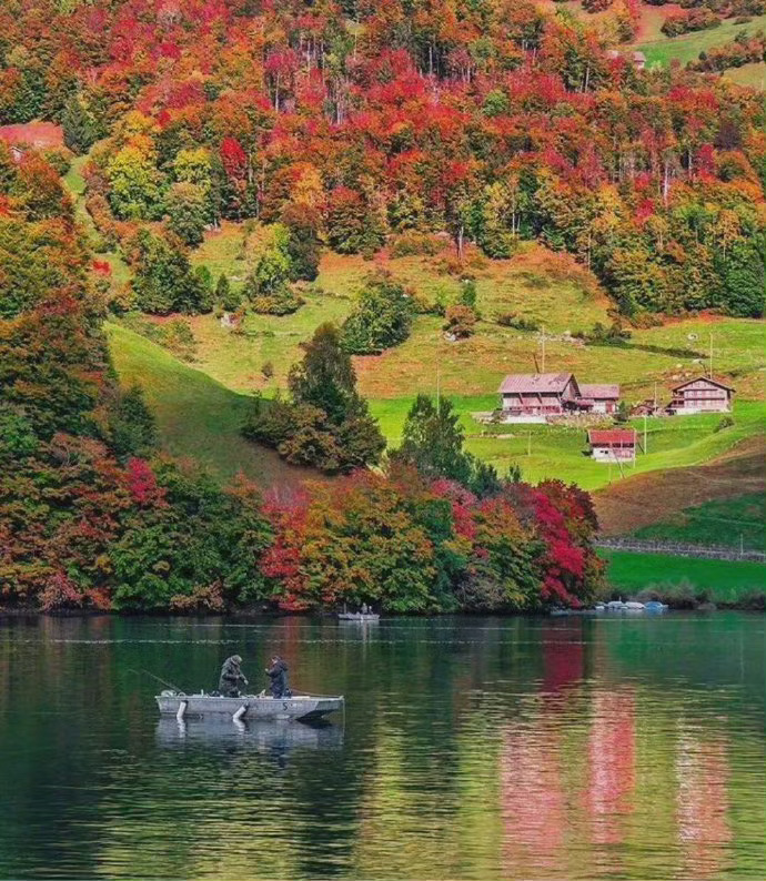 瑞士的深秋，鸟鸣山幽，层林尽染，美绝人寰。