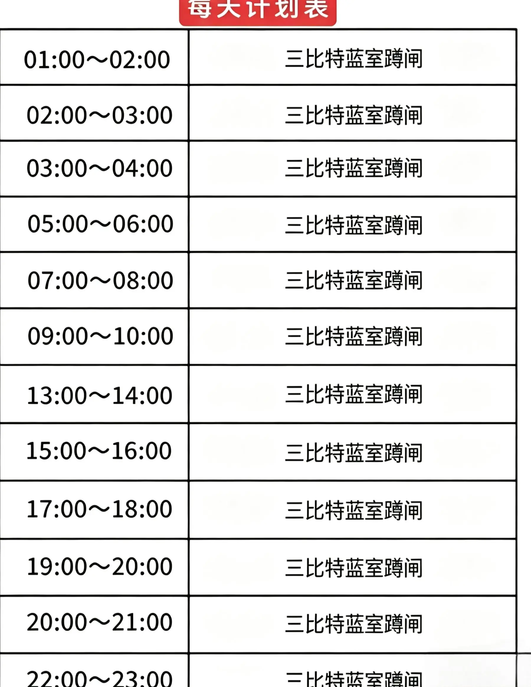 我的每日计划。