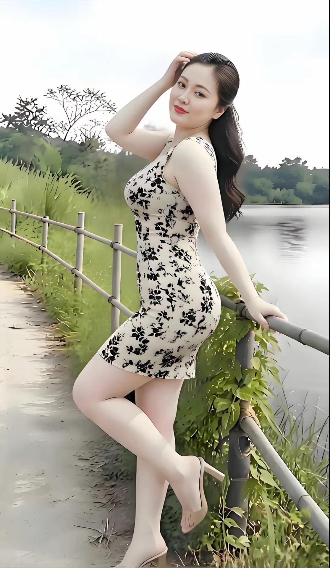 夏日清新穿搭，湖边漫步，享受美好时光