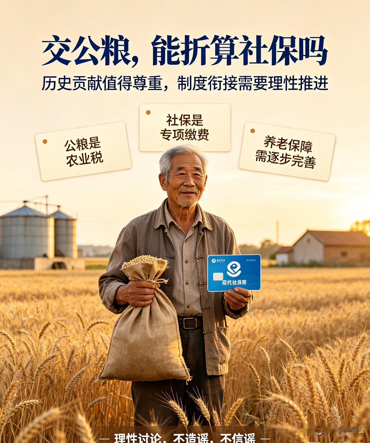 老一辈农民数十年上交公粮，为国家工业化积累作出巨大牺牲，这份历史贡献理应得到尊重