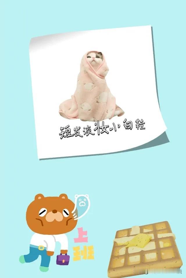 白纸一张 裹着毛毯的小猫 上班 一块饼干，打一成语——————
友友们本题答案非
