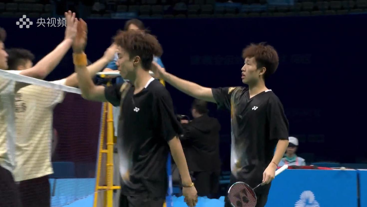 男团青年 决赛 湖北队 0-2 山东队 男单 王子峻 16-21 12-21 肖