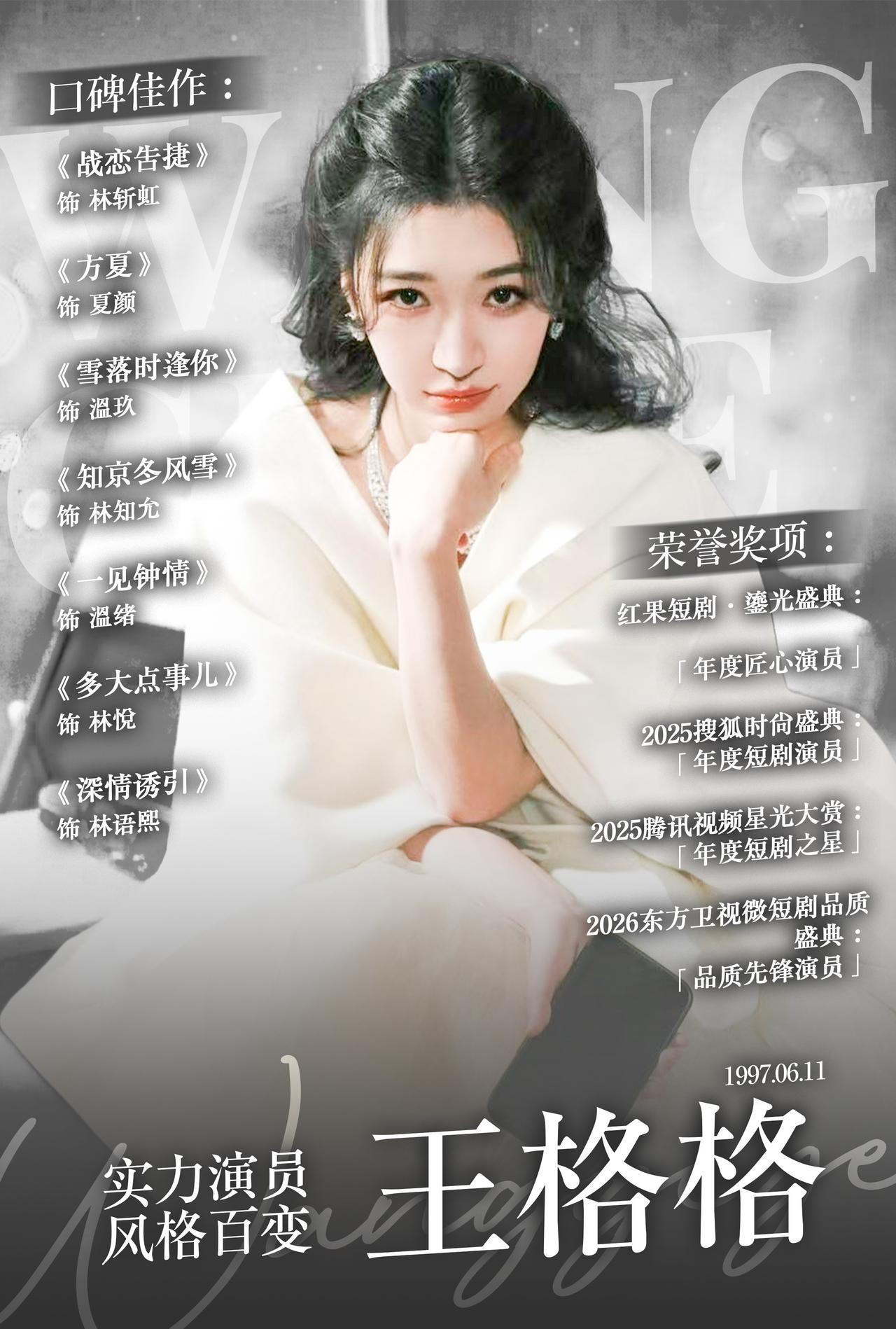 王格格会演好自己接到的每一个本子，赋予角色人物鲜活的灵魂。所以最近她的新剧《凤还