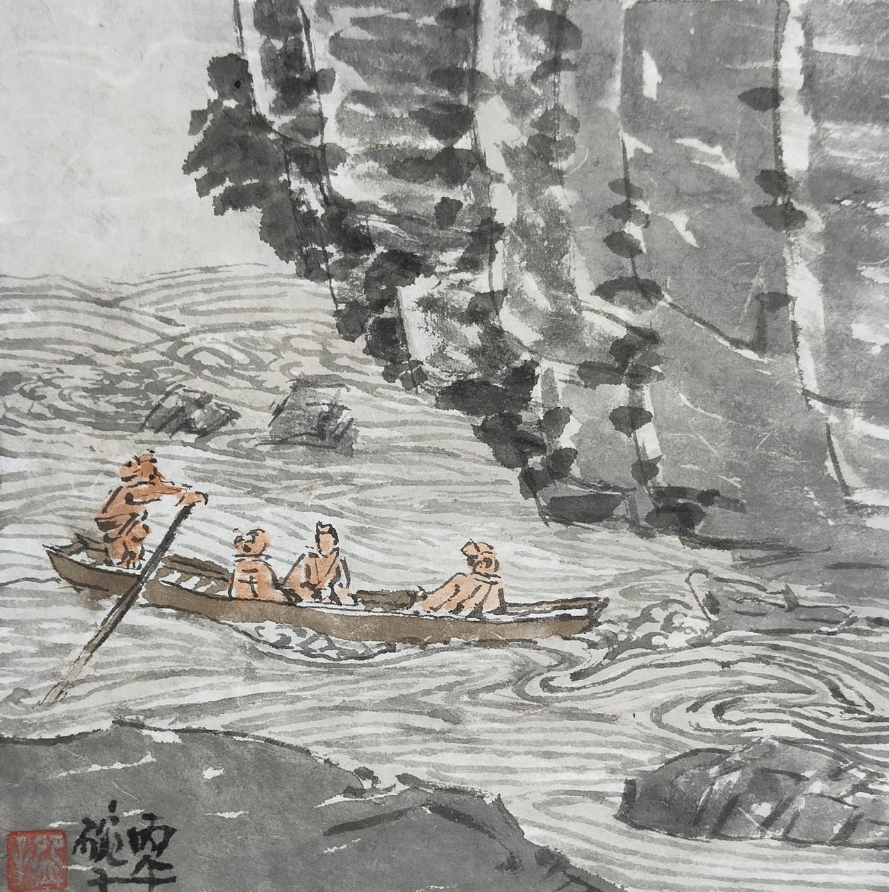 碗子的纸片水墨