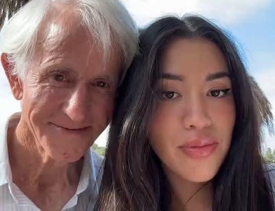 国外富二代女网红跟 71 岁的男朋友秀恩爱。