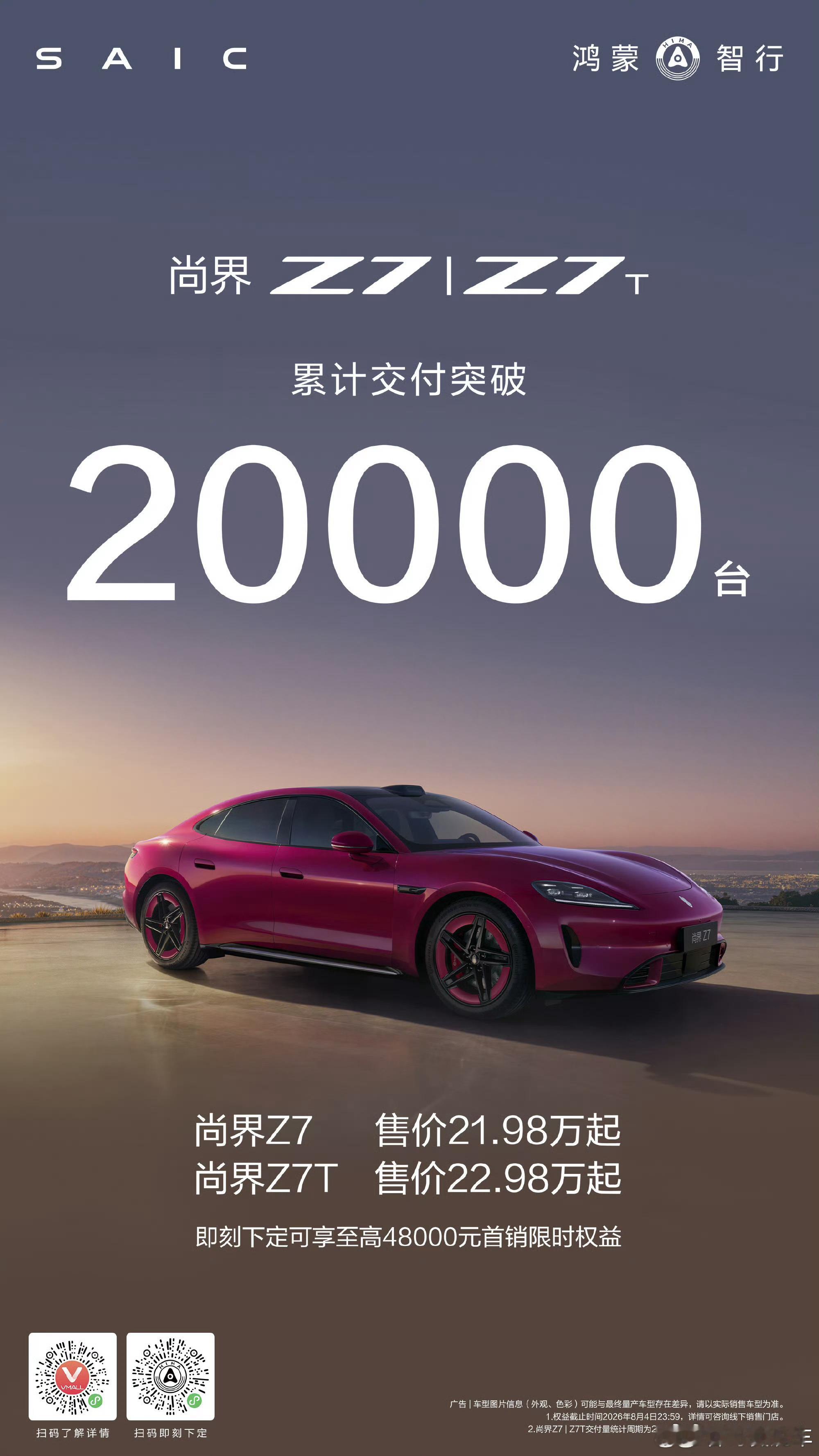 尚界Z7/Z7T系列，累计交付已经破2万台，这成绩非常不错尚界z7