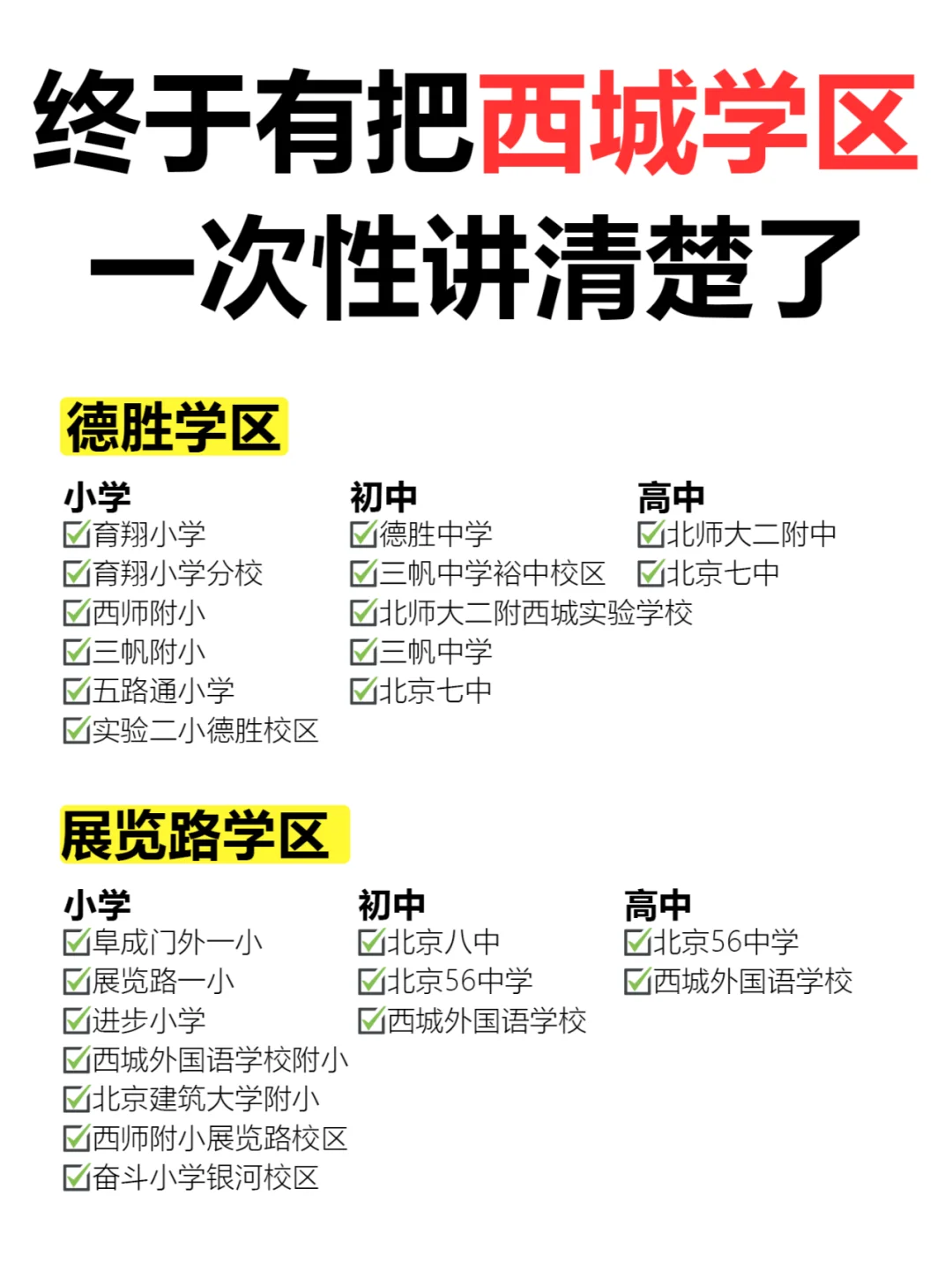 西城学区特点一次性讲清楚‼️